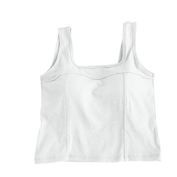 ZyeKqe Womens Tank Tops with Built in Bra Sleeveless Soft Cami Tops Scoop Neck Pajama Tops Undershirts