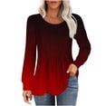 thumbnail image 1 of ZyeKqe Womens Tops Puff Long Sleeve Shirts Crewneck Pleated Dressy Casual Blouses Tunic or Tops to Wear with Leggings, 1 of 4