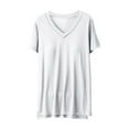 thumbnail image 1 of ZyeKqe Womens Tops with Built in Bra Casual Loose Summer Short Sleeve V Neck Basic Tops Tees, 1 of 4