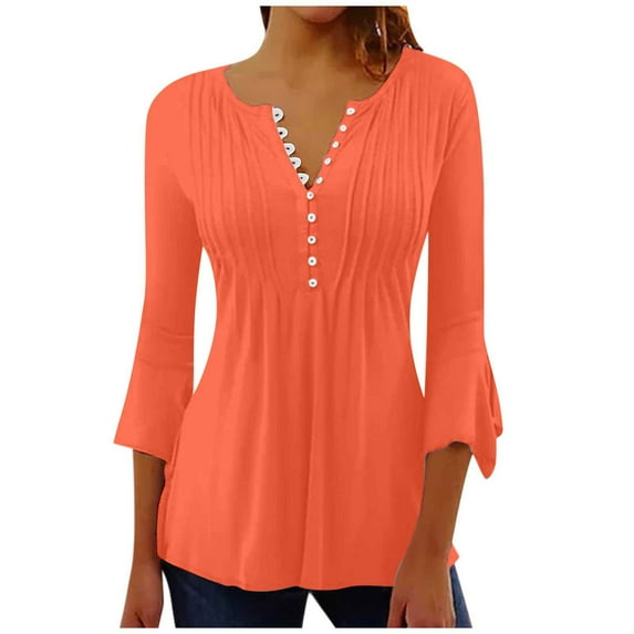 ZyeKqe Womens Tunic Tops Trendy Short Sleeve Shirts Notch V Neck T-Shirt Casual Summer Blouses Top