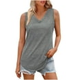 thumbnail image 1 of ZyeKqe Womens V Neck Tank Tops Dressy Casual Sleeveless Shirts Loose Fitted Tee Top Blouses, 1 of 8
