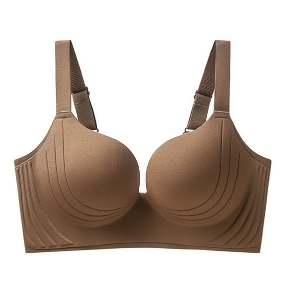 ZyeKqe Womens Wireless Bras Deep V No Underwire Push up Bras Seamless Full Coverage Everyday Bralettes