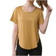 thumbnail image 1 of ZyeKqe Womens Workout T-Shirt Loose Fitted Short Sleeve Shirt Side Split Crewneck Quick Dry Running Gym Top, 1 of 3