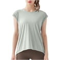 thumbnail image 1 of ZyeKqe Womens Workout Tops Cap Sleeve T Shirts Round Neck Running Shirts Casual Loose Gym Yoga TopS-XL, 1 of 6