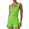 thumbnail image 1 of ZyeKqe Workout Sets for Women 2 Piece Seamless Yoga Outfits Crop Tank Top Shorts Matching Gym Athletic Sets Activewear, 1 of 7