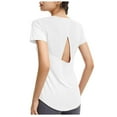 thumbnail image 1 of ZyeKqe Workout T Shirts for Women Short Sleeve Athletic Shirts Crewneck Yoga Tops Loose Fitting, 1 of 4