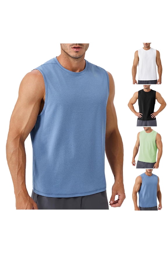 Workout Tank Tops for Men Sleeveless Breathable Loose Fitted Athletic Undershirts Casual Summer Gym Running Tees Tops