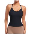thumbnail image 1 of ZyeKqe Workout Tank Tops for Women Sleeveless Crisscross Back Athletic Shirts Deep V Neck Stretchy Slim Fitted Yoga Top, 1 of 5