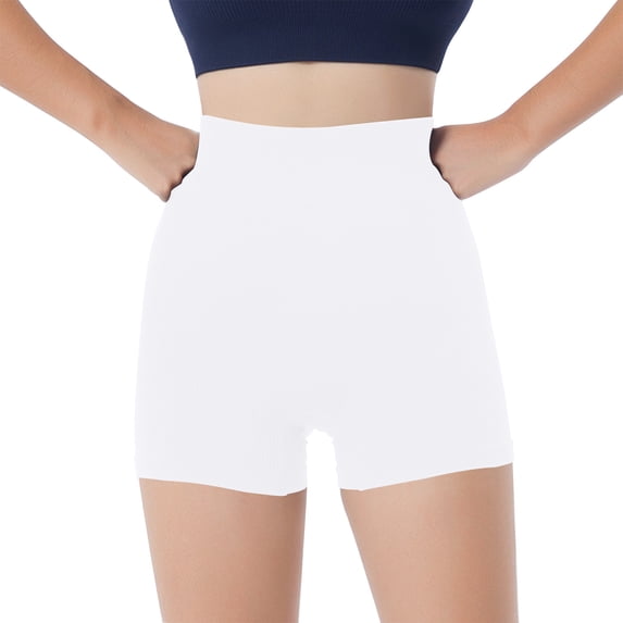 ZyeKqe Yoga Shorts Women Belly Control High Waisted Biker Shorts Butt Lifting Ribbed Workout Shorts
