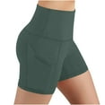 thumbnail image 1 of ZyeKqe Yoga Shorts for Women High Waisted Work Gym Tight Shorts Athletic Volleyball Shorts with Pockets, 1 of 4