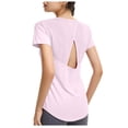 thumbnail image 1 of ZyeKqe Workout T Shirts for Women Short Sleeve Athletic Shirts Crewneck Yoga Tops Loose Fitting, 1 of 4