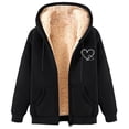 thumbnail image 1 of ZyeKqe Zip up Hoodie for Women Fleece Lined Thermal Warm Sherpa Pullover Sweatshirts Cute Heart Printed Jackets, 1 of 4