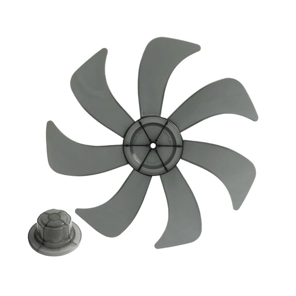 Zyer Universal Plastic Fan Blade Replacement 7 Leaves with Nut Cover for General Standing Fan Table Fanner Gray,13.58 Inch