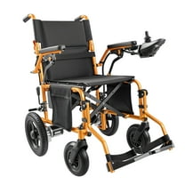 MILVBUSISS 500W Foldable Lightweight Electric Wheelchair with 360° Joystick, Removable Lithium Battery, 15 Mile All-Terrain Performance,Orange