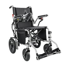 MILVBUSISS Foldable Electric Wheelchair with 500W Motor, Removable Lithium Battery, 360° Joystick Control and Extended Range, Silver