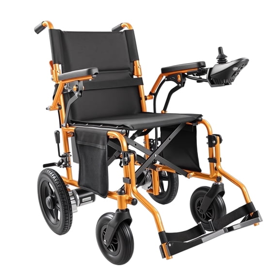 MediNex Electric Wheelchair, 20+ Miles Range(350LBS) ,Lightweight Foldable Electric Wheelchairs for Adults,12Ah Lithium Battery,Motorized Wheelchair,Orange,18in Width