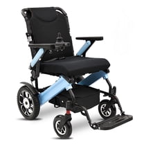 Zygenair Lightweight Foldable Aluminum Electric Wheelchair, 350lbs Capacity, 12° Climbing Ability, Space-Saving 500W Brushless Motors, 30-Mile Range, Dual 24V 13Ah Batteries, Blue