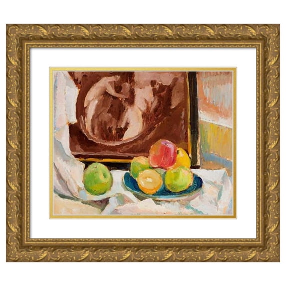Zygmunt Waliszewski 18x15 Gold Ornate Wood Frame and Double Matted Museum Art Print Titled - Still Life (1918)