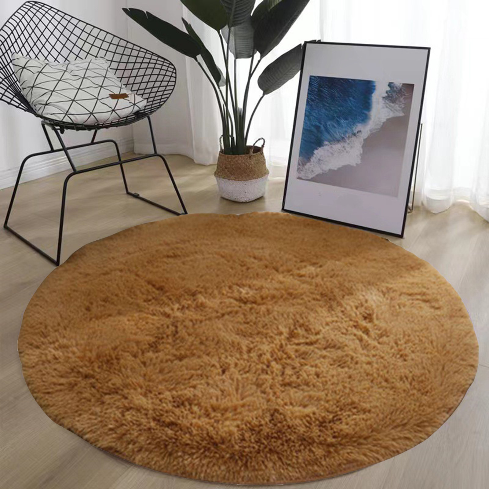 Zyhtgyee Kids Room Rug Luxury Round Fluffy Area Rug Super Soft Non Slip