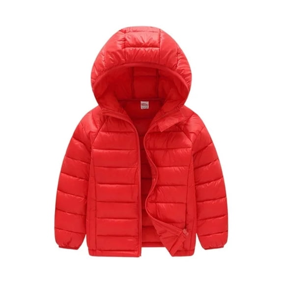 Zyhtleerr Kids Boys Girls down Puffer Jacket Youth Winter Warm Outwear for 6-13 T Unisex Solid Colour Casual Coat
