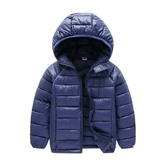Zyhtleerr Kids Boys Girls down Puffer Jacket Youth Winter Warm Outwear for 6-13 T Unisex Solid Colour Casual Coat