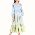 thumbnail image 1 of LJEFF Girls Long-Sleeve Tiered Maxi Dress, Soft Spring Fall Gradient Colors Pockets Design Girls' Casual Dresses Sky Blue Size 5, 1 of 6