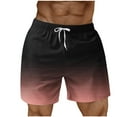 thumbnail image 1 of Zylanna Men' Big and Talls Beach Pants, Elastic Waist Stretch with Pockets Relaxed Fit Casual Gradient Shorts Pink, 1 of 4