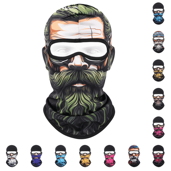 Zylanna Men Funny Print Balaclava Face Mask with Open Eye Hole, Breathable Quick Dry Stretchy Lightweight Ski Neck Gaiter for Outdoor Cycling Hiking Purple