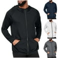 thumbnail image 1 of Zylanna Men's Athletic Jacket, Workout Running Quick Dry Long Sleeve Full Zip Active Shirts with Pockets Black Size 2XL, 1 of 7