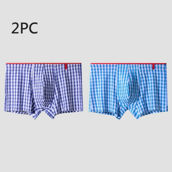 Zylanna Men's Boxer Briefs, 100%Cotton Breathable Loose 2-Pack Underwear for Men Multicolor Size L