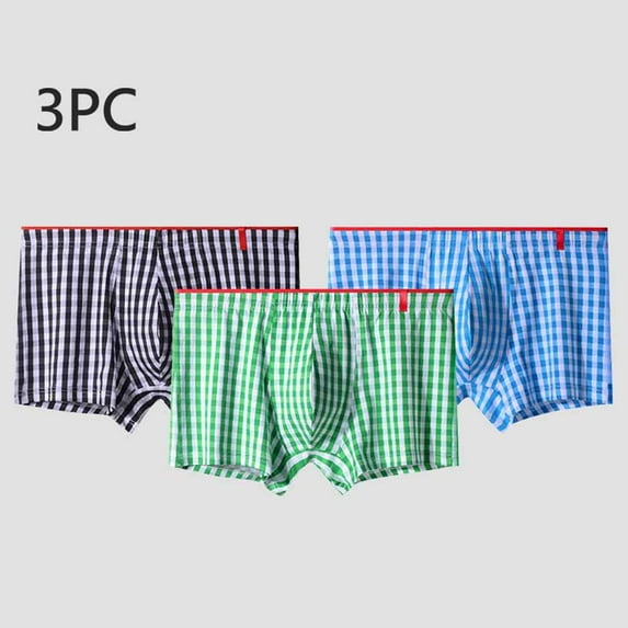 Zylanna Men's Boxer Briefs, 100%Cotton Loose Breathable 3-Pack Underwear for Men Multicolor Size L