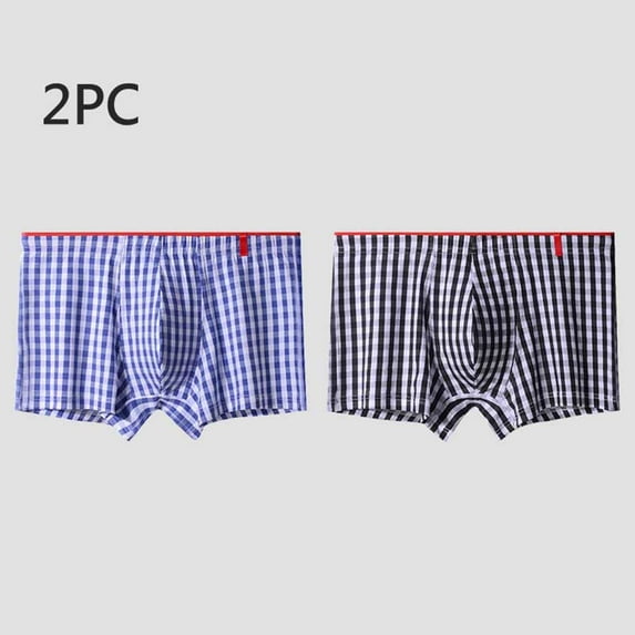 Zylanna Men's Boxer Briefs, 2-Pack Breathable Loose 100%Cotton Underwear for Men Multicolor Size XL