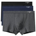 thumbnail image 1 of Zylanna Men's Boxer Briefs, 3-Pack 100%Cotton Stretch Soft Underwear for Men Oversized Dark Gray Size 3XL, 1 of 2