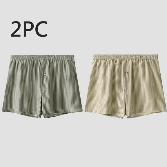 Zylanna Men's Boxer Briefs, Breathable 2-Pack 100%Cotton Loose Underwear for Men Multicolor Size 2XL