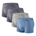 thumbnail image 1 of Zylanna Men's Boxer Briefs, Breathable Stretch Ice Silk 4-Pack Underwear for Men Oversized Dark Gray Size 2XL, 1 of 2