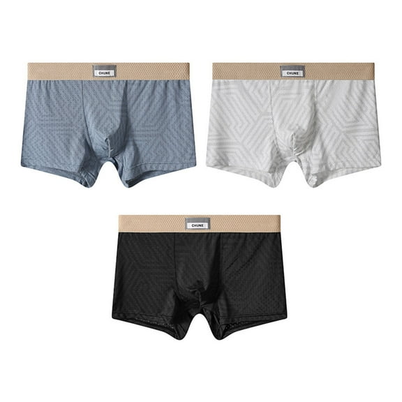 Zylanna Men's Boxer Briefs, Loose Breathable 3-Pack Lightweight Underwear for Men White Size 2XL