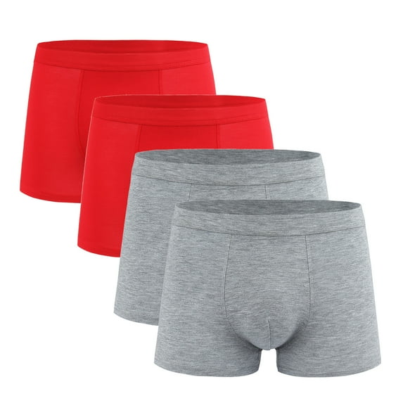 Zylanna Men's Boxer Briefs, Soft Moisture-Wicking 4-Pack Stretch Underwear for Men Oversized Multicolor Size XL