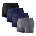 thumbnail image 1 of Zylanna Men's Boxer Briefs, Stretch Breathable Ice Silk 4-Pack Underwear for Men Oversized Black Size 4XL, 1 of 2