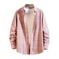 thumbnail image 1 of Zylanna Men's Button Down Shirts, Plaid Turndown Collar Long Sleeve Relax Fit Casual Tops for Men Red, 1 of 3