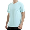 thumbnail image 1 of Zylanna Men's Button Polo Shirts Tee, Short Sleeve Summer Turndown Collar Solid Color Casual Pullover for Men Light Blue Size 2XL, 1 of 5