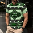 thumbnail image 1 of Zylanna Men's Button Polo Shirts Tee, Short Sleeve Turndown Collar Summer Printed Casual Pullover for Men Green Size 2XL, 1 of 5