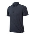 thumbnail image 1 of Zylanna Men's Button Polo Shirts Tee, Solid Color Summer Short Sleeve Turndown Collar Casual Pullover for Men Dark Blue Size M, 1 of 6