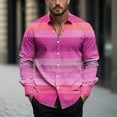 thumbnail image 1 of Zylanna Men's Button up Shirts, Color Block Breathable Long Sleeve Turndown Collar Formal Shirts for Men Pink, 1 of 5
