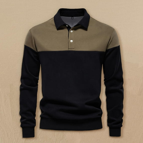 Zylanna Men's Button up Shirts, Color Block Long Sleeve Breathable Turndown Collar Casual Shirts for Men Army Green