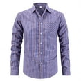 thumbnail image 1 of Zylanna Men's Button up Shirts, Long Sleeve Breathable Turndown Collar Plaid Formal Shirts for Men Blue, 1 of 5