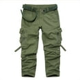 thumbnail image 1 of Zylanna Men's Cargo Pants, Fall Winter Elastic Waist Casual with Pockets Full Length Pants for Men Army Green, 1 of 8