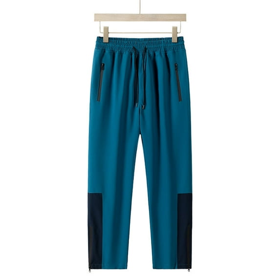 Zylanna Men's Cargo Pants, Straight Leg Color Block Patching Drawstring Waist with Pockets Casual Pants for Outdoor Green