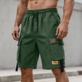 thumbnail image 1 of Zylanna Men's Cargo Shorts with Multi-Pocket, Elastic Waist Relaxed Fit Breathable Casual Outdoor Hiking Shorts for Men Green, 1 of 8