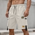 thumbnail image 1 of Zylanna Men's Cargo Shorts with Multi-Pocket, Relaxed Fit Casual Elastic Waist Breathable Outdoor Hiking Shorts for Men Khaki, 1 of 8