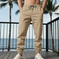 thumbnail image 1 of Zylanna Men's Casual Cargo Pants, Baggy Stretchable Drawstring Waist with Pockets Comfortable Joggers for Winter Sports Khaki, 1 of 9